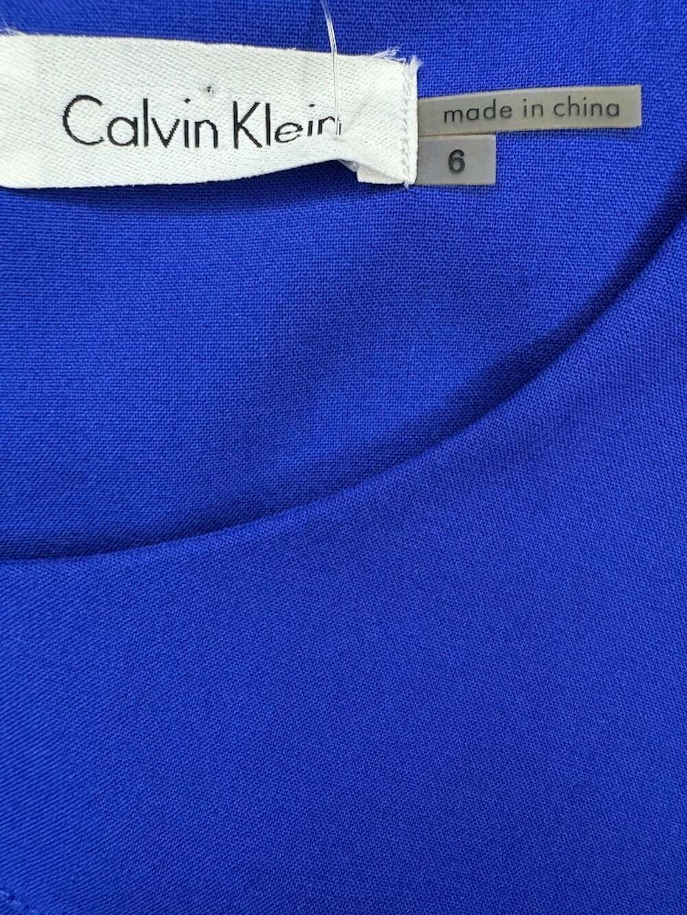 Blue Ruched Sheath Career Cocktail Midi Dress Sleeveless Size 6 - Picture 2 of 3